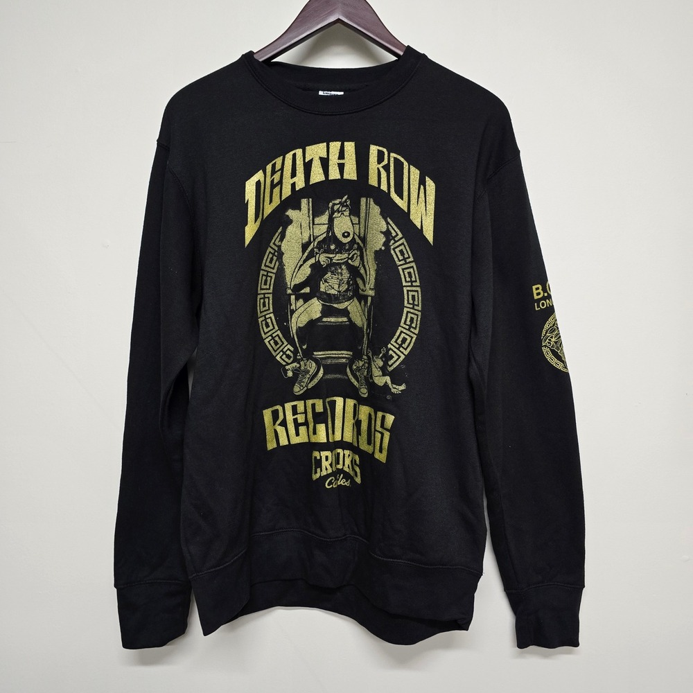 Crooks & Castles Death Row Records Mens L Black Snoop Dogg Sweatshirt Streetwear